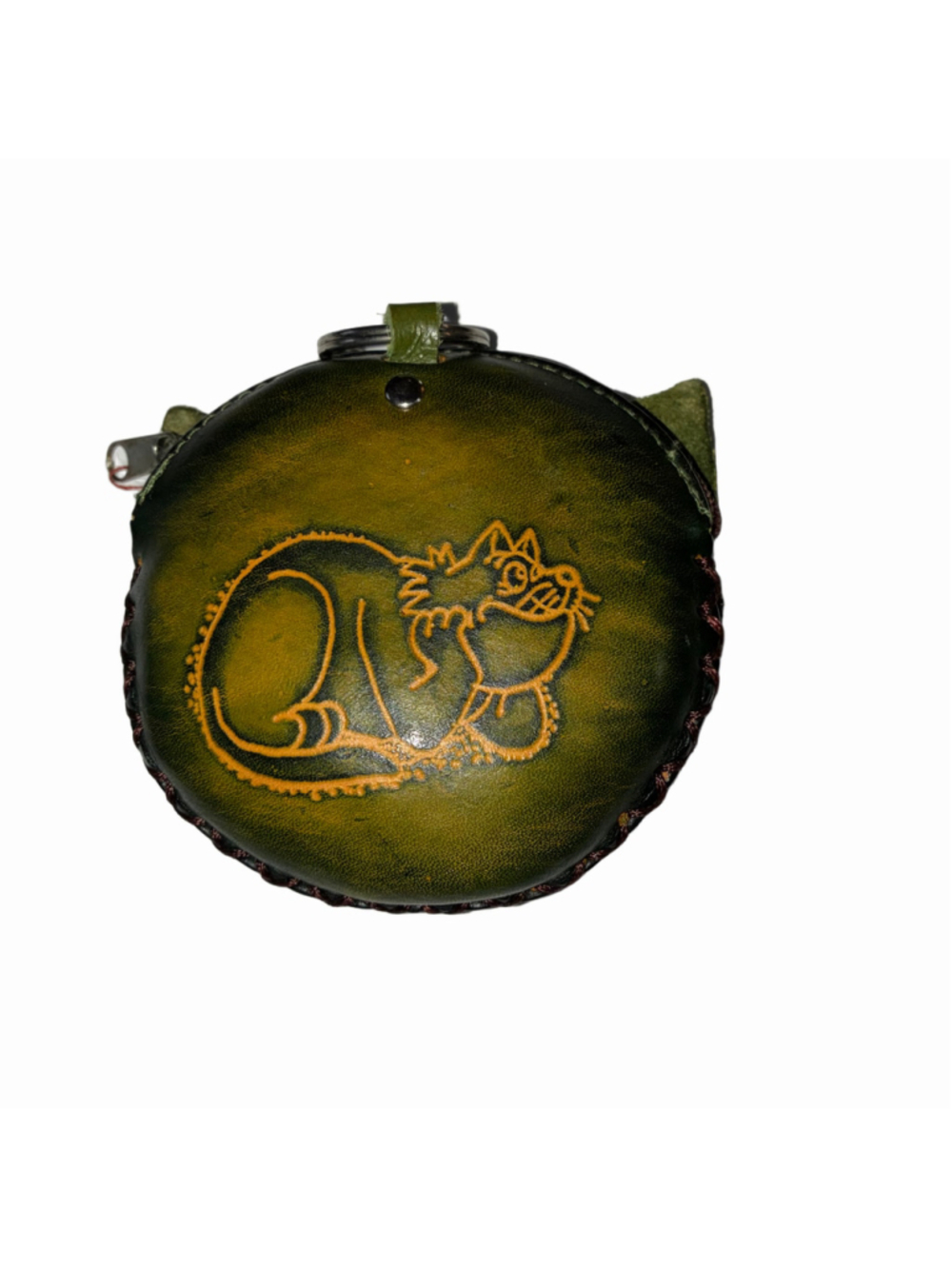 Women's Disney Cheshire Cat Small Leather Coin Purse Green Brown